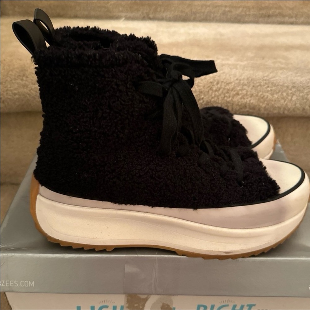 Steve Madden shaft faux fur sneaker boots